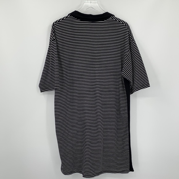 Monrow Archives polo dress black white knit stripe new X-Large XL - Picture 4 of 5